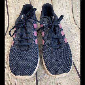 Girls Youth Blue And Purple Adidas Cloudfoam Racer 2.0 Sneakers Size 4